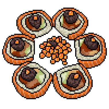 Japon suşi setinin piksel sanatı