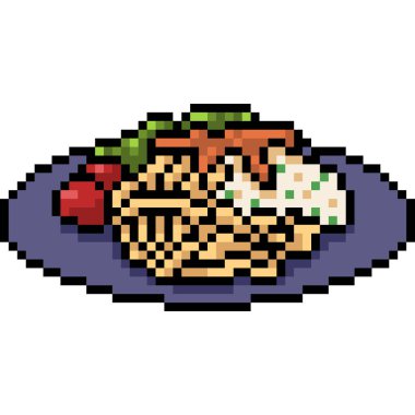 vektör pikselli makarna izole edilmiş çizgi film