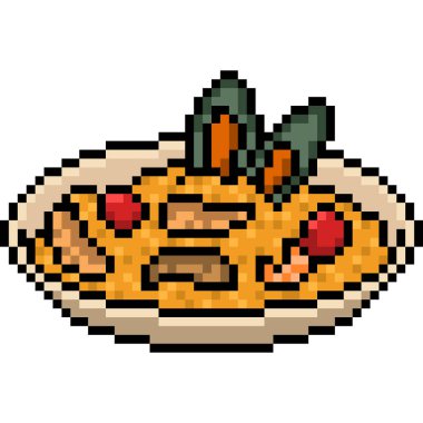 vektör piksel sanat yemeği kızarmış pirinç izole edilmiş.