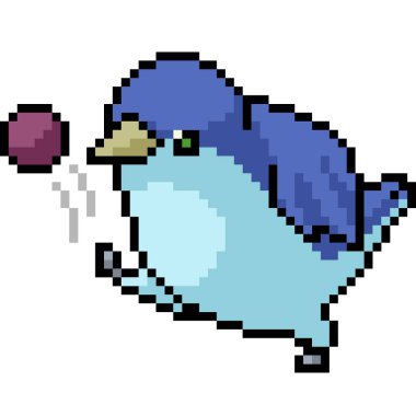 vektör piksel sanat kuşu topu izole edilmiş çizgi film oynar