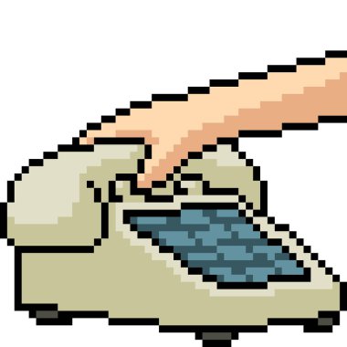 vektör piksel sanatı eski telefon izole çizgi film