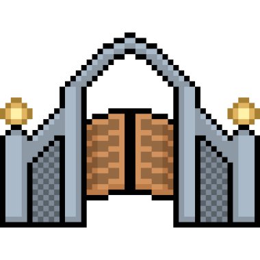 vektör piksel sanat kapısı izole çizgi film