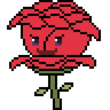 vektör piksel sanatı çiçeği izole edildi