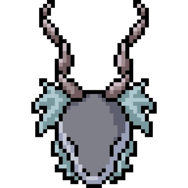 Vektör piksel sanat canavarı kafası izole edilmiş karikatür