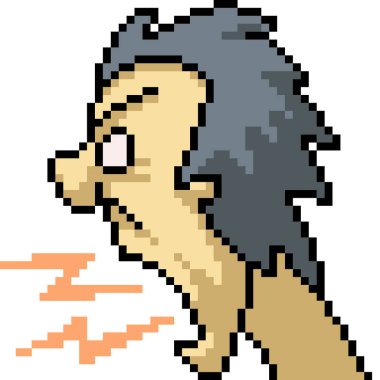 Vektör piksel sanatı kızgın adam izole çizgi film