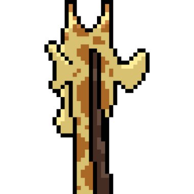 Vektör piksel sanat zürafası izole edilmiş çizgi film