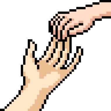 Vektör pikseli bebek eli karikatürü