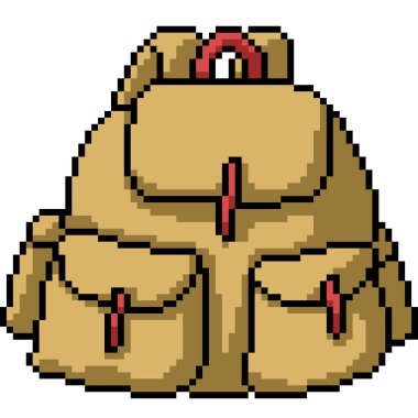 vektör piksel sanatı izole edilmiş sırt çantası