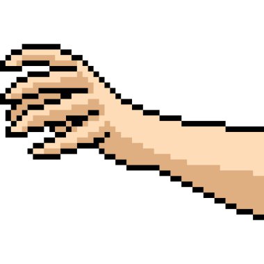 vektör pikseli el hareketi izole edilmiş çizgi film