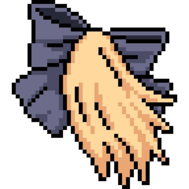 Vektör piksel sanat at kuyruğu kılı izole çizgi film