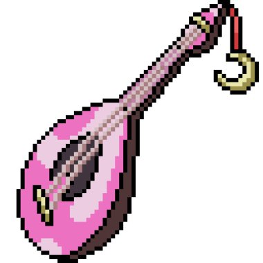 Vektör piksel sanatı izole edilmiş süslü mandolin