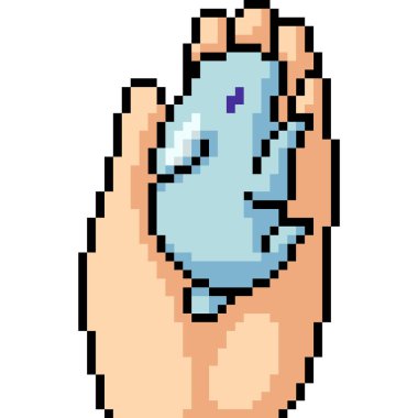 Vektör piksel sanat yavru tavşan izole edilmiş çizgi film