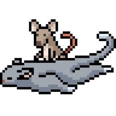 Vektör piksel sanat hayvan arkadaşı karikatür izole