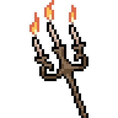 vektör pikseli sanat mum ateşi izole edilmiş çizgi film