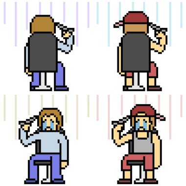 vektör piksel sanatı intiharı izole etti