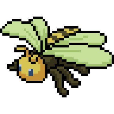 vektör piksel sanat arısı izole edilmiş çizgi film