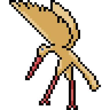 Vektör piksel sanat kuşu canavar izole cartoo