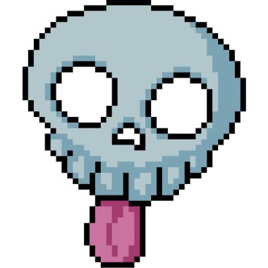 vektör piksel sanat kafatası maskesi izole edilmiş.