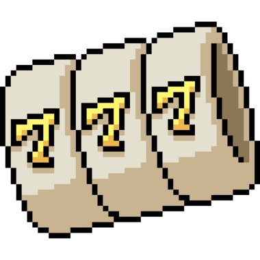 Vektör piksel sanatı Şanslı sayı izole çizgi film