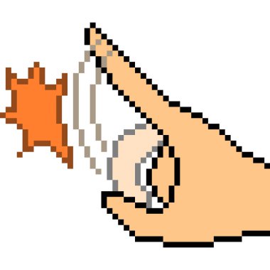 vektör piksel el işareti izi izole edildi