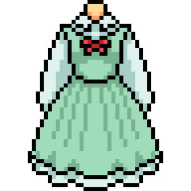 vektör piksel sanat kadın elbise izole çizgi film