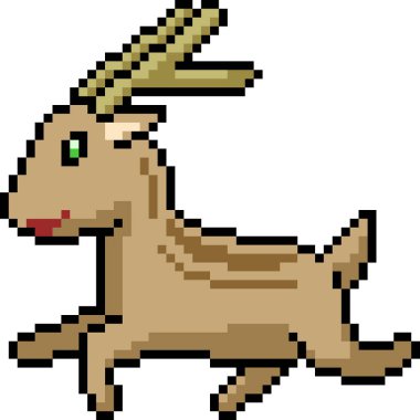 Vektör piksel sanat geyiği izole edilmiş çizgi film