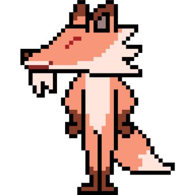 vektör pikseli canavar tilki izole edildi