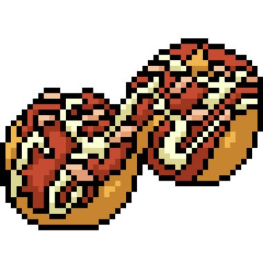 Vektör pikseli sanat takoyaki izole edilmiş çizgi film