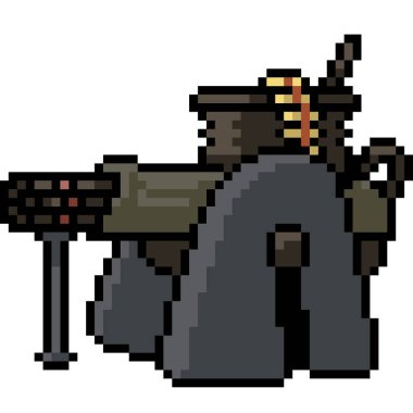 vektör piksel sanatı gling taret izole çizgi film