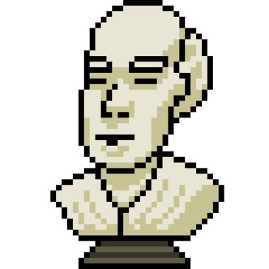 vektör piksel sanat adamı heykeli izole edilmiş çizgi film