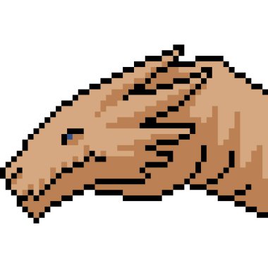 Vektör piksel sanat canavarı kafası izole edilmiş karikatür