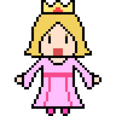 Vektör piksel resim karikatür prenses izole