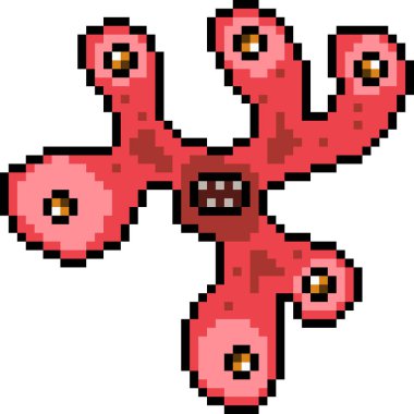 Vektör piksel sanatı plankton canavarı izole edildi