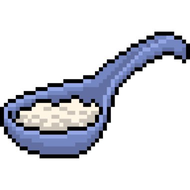 vektör piksel sanat kaşığı yemeği izole edilmiş çizgi film