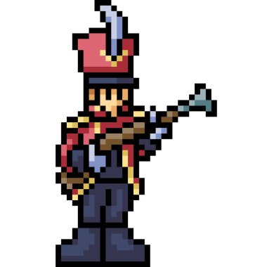 Vektör piksel resim askeri karikatürü izole etti