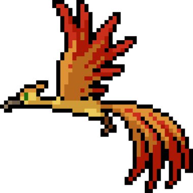 Vektör piksel sanat fantezi kuş izole çizgi film