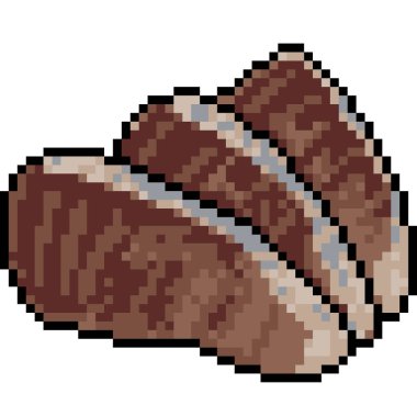 Vektör piksel resim balığı izole edilmiş çizgi film dilimi