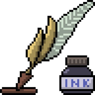 vektör piksel sanat tüyü kalem izole çizgi film