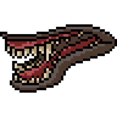 Vektör pikseli hayvan dişi izole edilmiş.