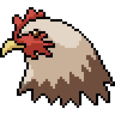 vektör piksel sanatı tavuk izole çizgi film