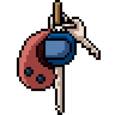 vektör piksel sanat anahtar zinciri izole çizgi film