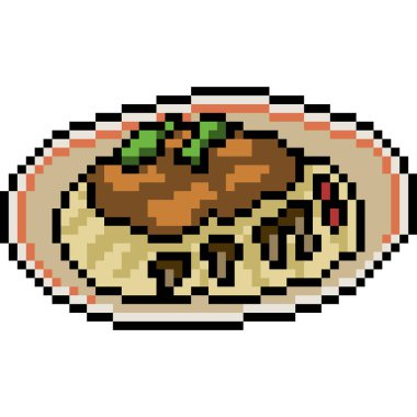 Vektör pikselli yemek restoranı izole edildi