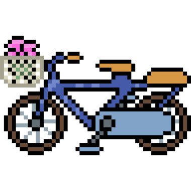 vektör pikseli bisiklet izole edilmiş çizgi film