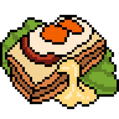 vektör piksel sanat yiyecek ekmeği izole