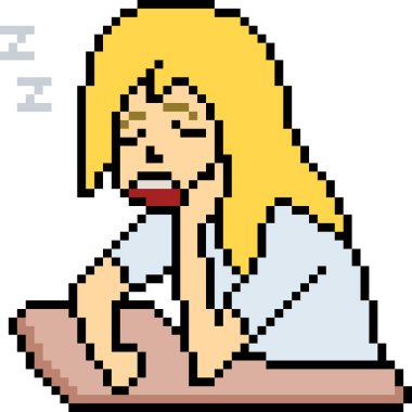 vektör pikseli kadın izole bir şekilde uyuyor.