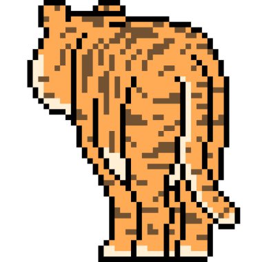 Vektör piksel sanat kaplanı izole edildi