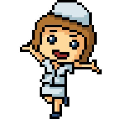 vektör piksel resim hemşiresi karikatürü izole etti