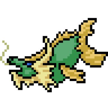 Vektör piksel sanat canavarı kafası izole edilmiş karikatür