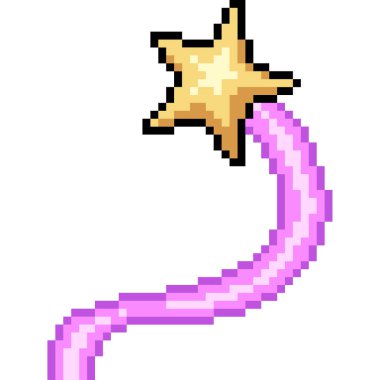 vektör piksel sanat sihirli yıldız izole çizgi film