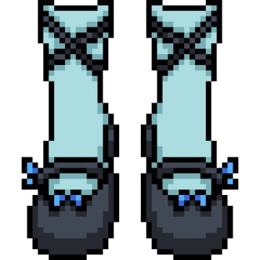 vektör piksel sanat gotik ayakkabı izole çizgi filmi